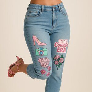 Style & co. Curvy “graffiti” Capri jeans size 6